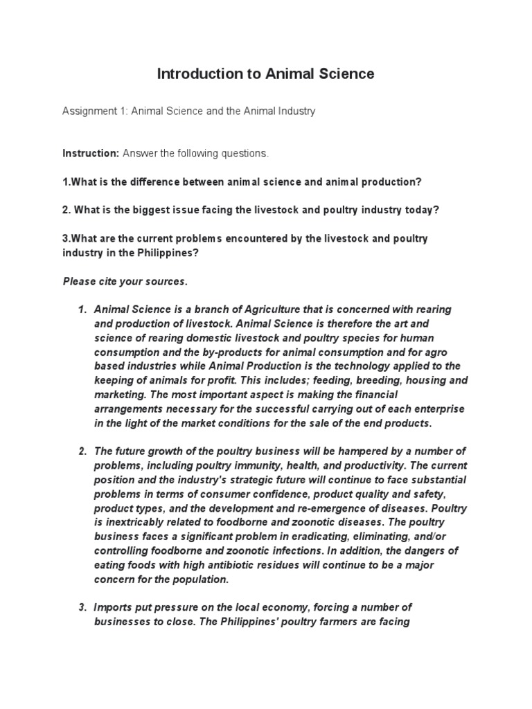 Introduction To Animal Science | PDF | Poultry | Livestock