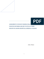 Assessment of Infant Feeding Practice of Hiv Positive Mothers and Hiv Status of Their Infants in Adama Hospital & Medical College