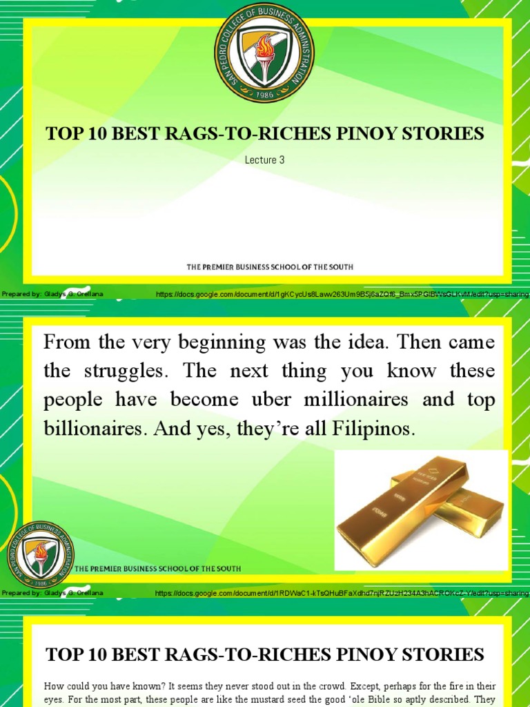Lecture 3 Top 10 Best RagsToRiches Pinoy Stories PDF