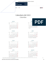 Calendario de Colombia Del 2022 _ ¿Cuándo en El Mundo