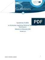 Guidelines 01/2021 On Examples Regarding Personal Data Breach Notification