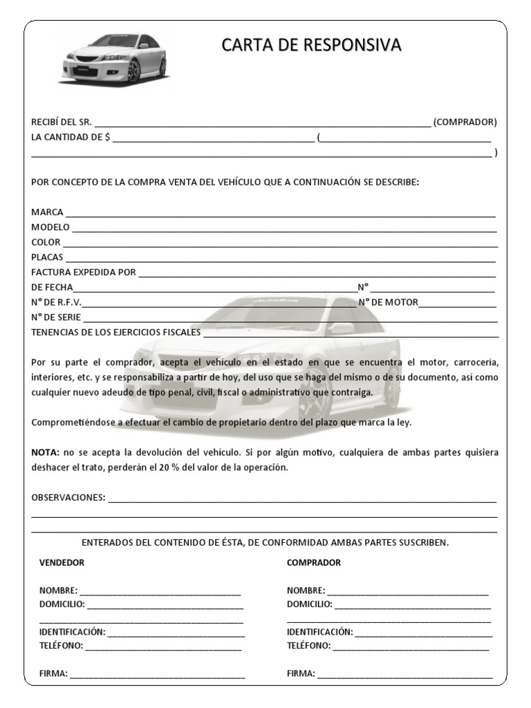 CARTA DE RESPONSIVA