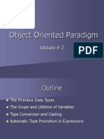 Object Oriented Paradigm Lecture #2 - Data Types, Scope, Casting