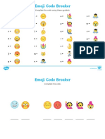 T T 1052 ks1 Emoji Secret Message Code Breaker Activity Sheet English