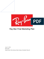 Ray-Ban Final Marketing Plan: June 13, 2019 MKTG 464 Ayaka Fuwa, Chloe George, Diane Hoang, & Kazutaka Takeuchi