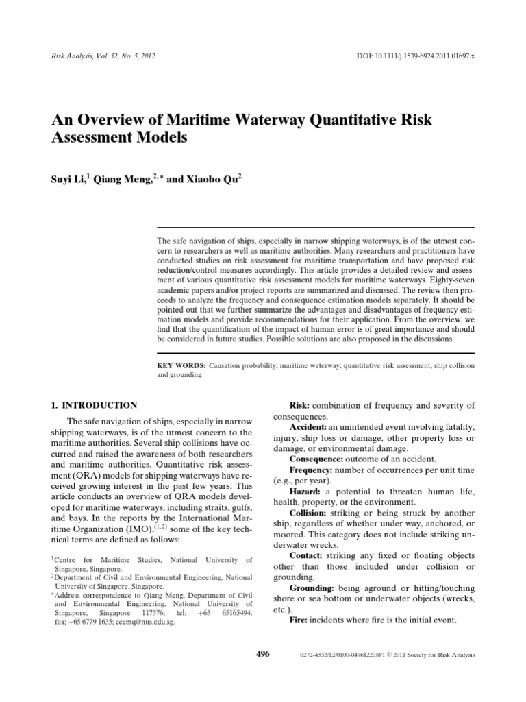 Maritime Waterway Risk Assessment Models | PDF | Risk | Bayesian Network