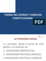 Teoría del Estado y Derecho Constitucional: Tipología social, elementos del Estado y naturaleza jurídica