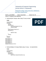 CSE100 Fundamentals of Computer Programming: Topics: Array and String Processing