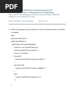 CSE108 Object Oriented Programming Lab Activity 2: Fundamentals of Java Programming