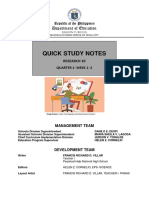 Quick Study Notes: Department of Education
