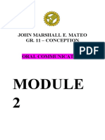 John Marshall E. Mateo Gr. 11 - Conception Oral Communication