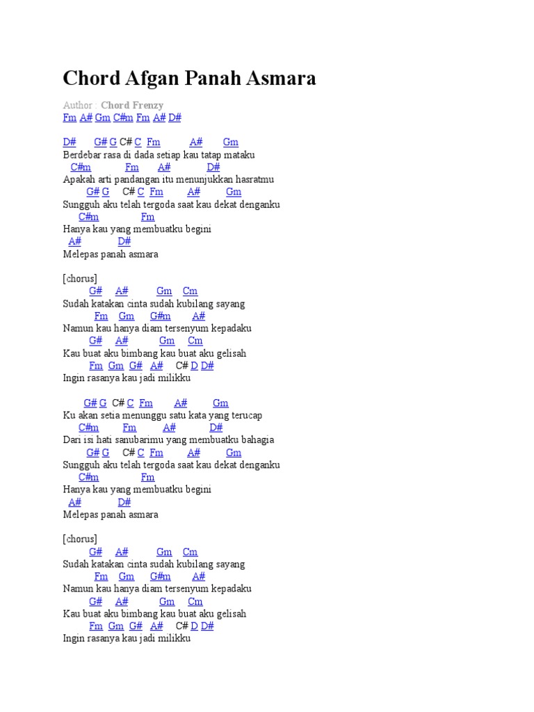 Chord Afgan Panah Asmara Pdf