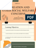 Recreation and Other Social Welfare Concerns: Lesson 27