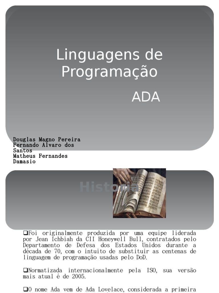 História e Características da Linguagem Ada | PDF | Paradigmas de ...
