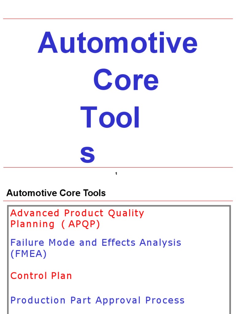 Automotive Core Tools Overview | PDF | Reliability Engineering ...