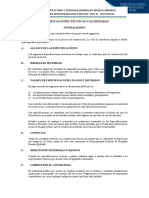 11.1. ESPECIFICACIONES TECNICAS AGUA Valorizadas