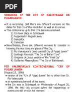 RPH Lesson - 3 VERSIONS OF THE CRY OF PUGADLAWIN