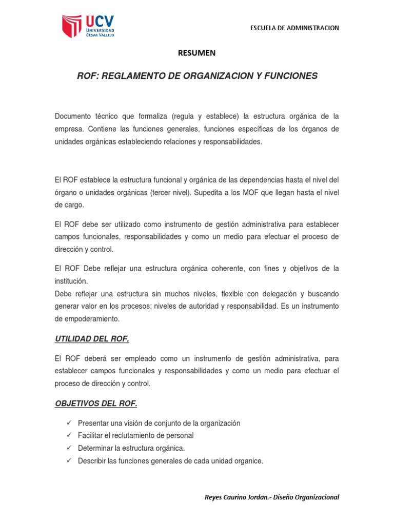 Resumen Del Rof | PDF | Diseño | Business