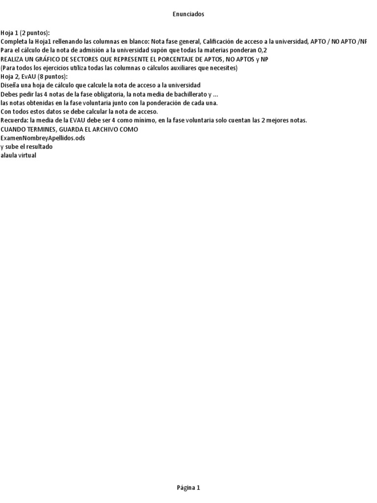Cálculo de Nota de Acceso Universitario | PDF | Science