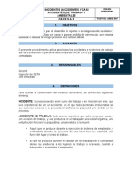 4.1 Incidentes (Accidentes y Casi Accidentes) de Trabajo y Ambientales