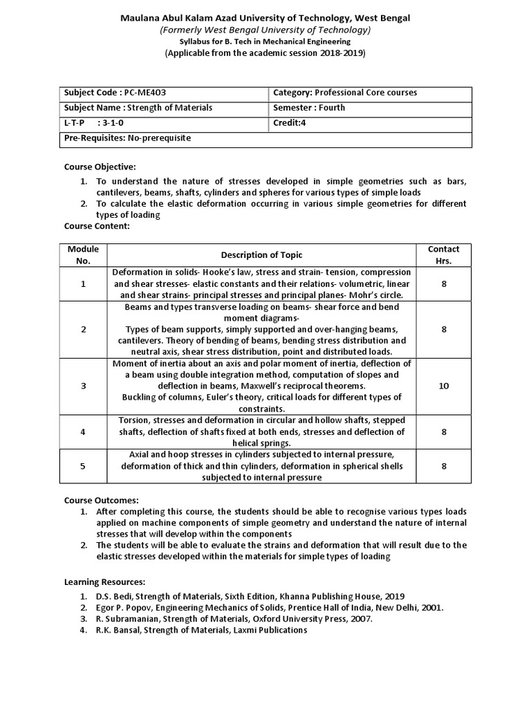 4TH SEM MECHANICAL ENGINEERING SYLLABUS MAKAUT visual data 3