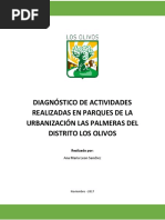 Diagnóstico de Actividades Realizadas en Parques de La Urbanización Las Palmeras Del Distrito Los Olivos