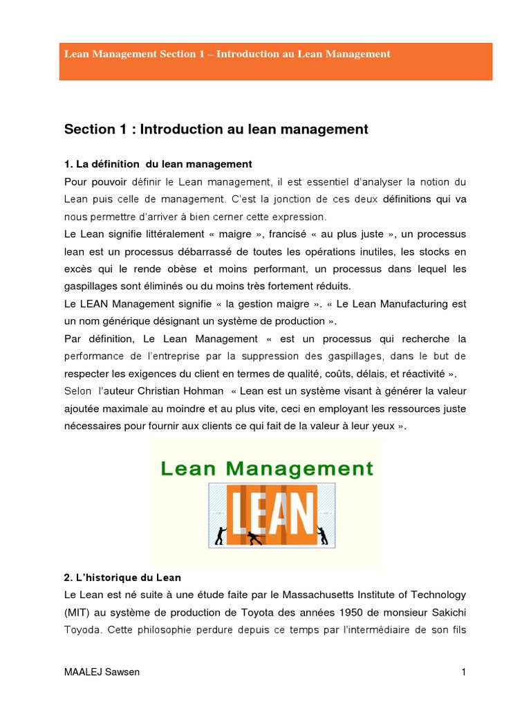 Introduction au Lean Management | PDF | Lean (production) | Économie