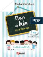 Caligrafia Plano de Aula 40 Semanas 1º Ano