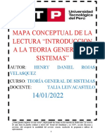 Mapa Conceptual de La Lectura "Introduccion A La Teoria General de Sistemas"