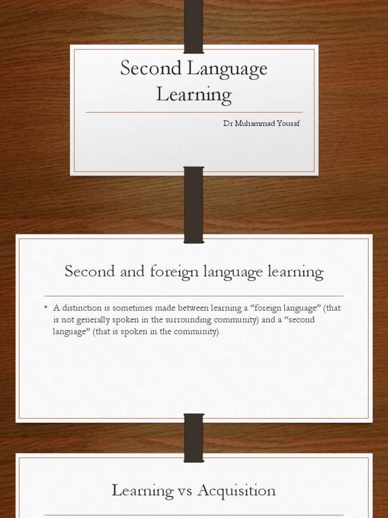 Second Language Learning PDF Second Language Second Language