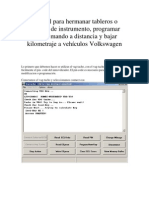 Manual para programar cuadros de instrumento, llaves y mando Volkswagen