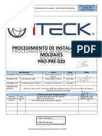 PRO-PRE-020 Instalación de Moldajes