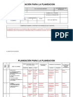 Planeación para La Planeacion