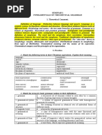 Seminar 1 Fundamentals of Theoretical Grammar 1. Theoretical Comment