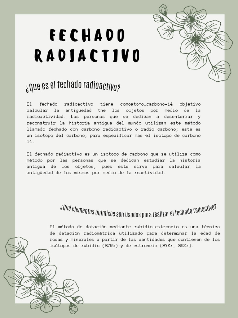 Fechado Radiactivo: Carbono-14 y Usos | PDF | Ciencia y matemáticas ...