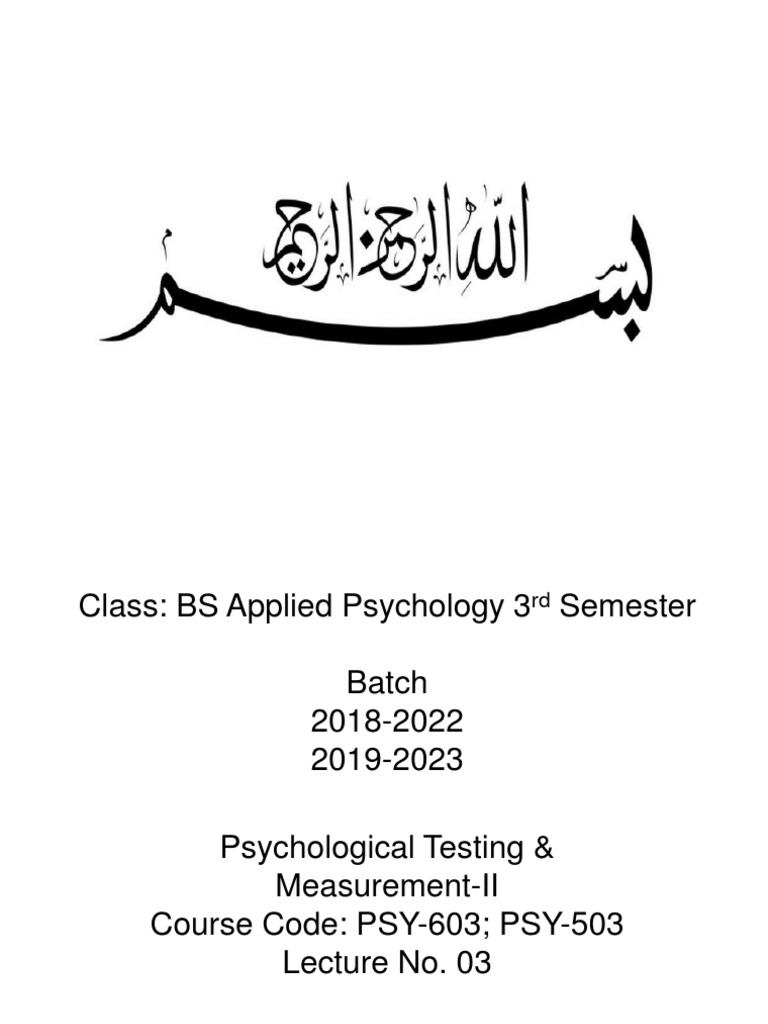 Lecture 03 Psy Testing-II | PDF | Attention | Intelligence