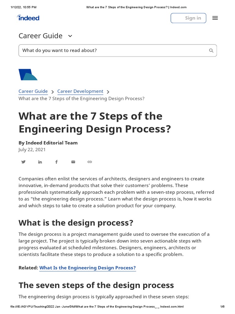 What Are The 7 Steps of The Engineering Design Process?: Career Guide ...