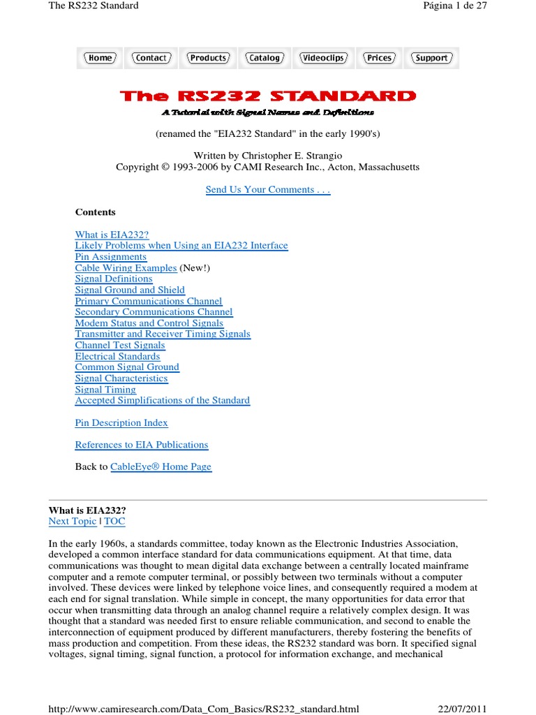 RS232 Standard | PDF | Computing | Information Age