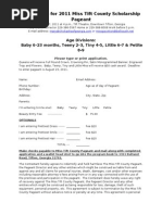 2011 Baby, Teeny, Tiny, Little and Petite Tift County Application
