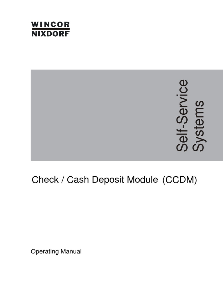 Check / Cash Deposit Module (CCDM) : Operating Manual | PDF | Currency ...