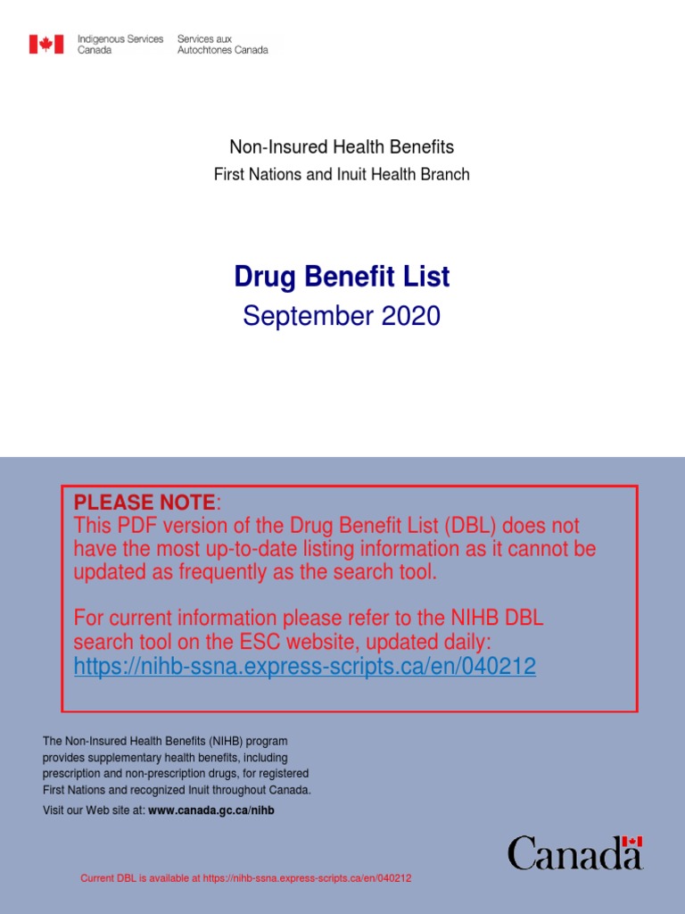 Nihb Benefits-Services Drugs Dbl-Index 1573154657223 Eng | PDF ...