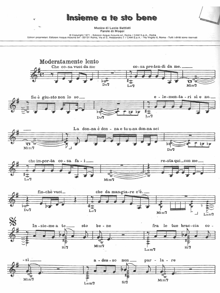 Insieme A Te Sto Bene Battisti PDF