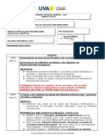 Cronograma de Aula Debates Em Relações Internacionais- Conceitos e Práticas Sexta-feira Manhã