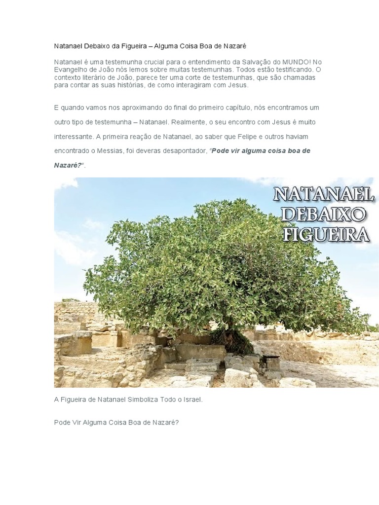 Natanael Debaixo Da Figueira | PDF | Jesus | Nazaré