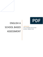 English A School Based Assessment: Jada Butcher