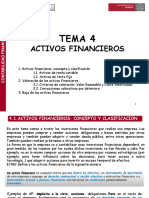 Activos financieros: concepto, clasificación y valoración