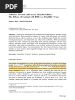 Attitudes Toward Individuals With Disabilities - The Effects of Contact With Different Disability Types