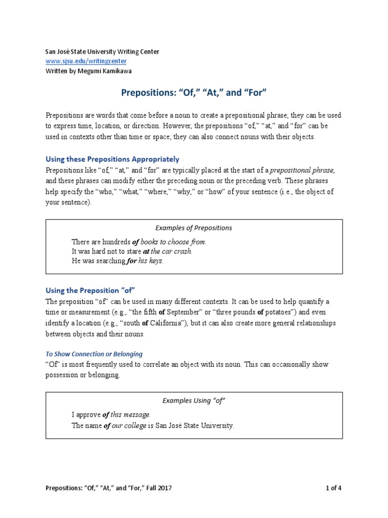 Prepositions 