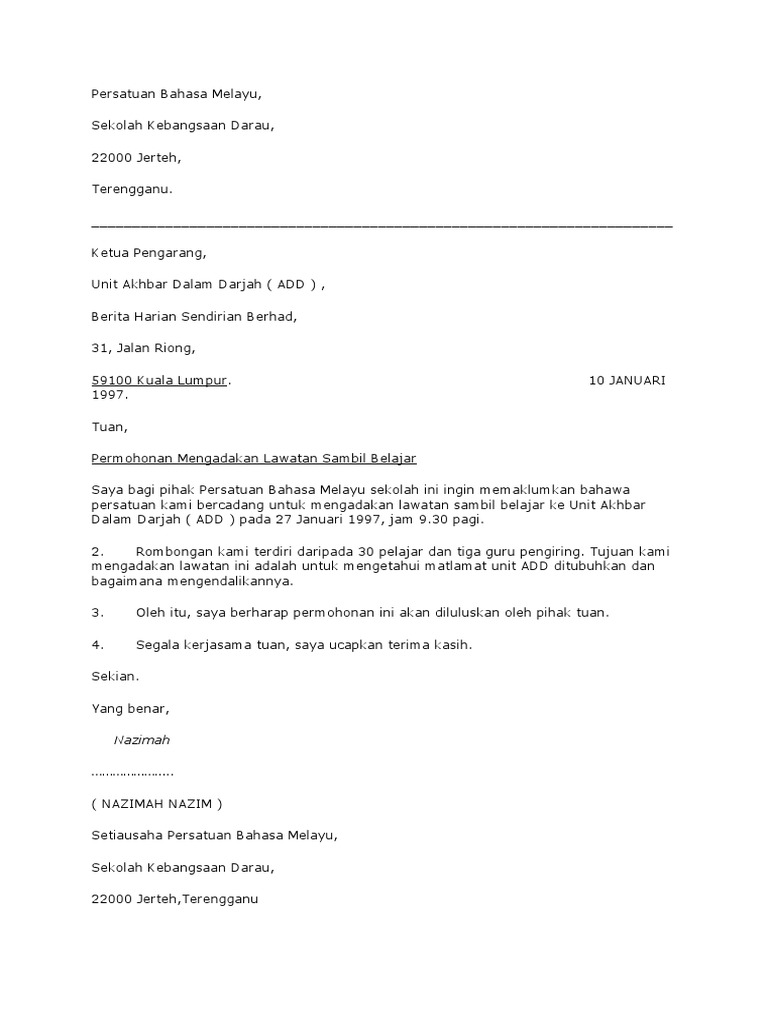 Surat Rasmi | PDF