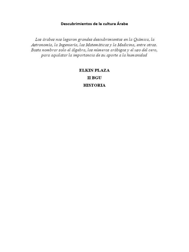 Descubrimientos de La Cultura Árabe PDF
